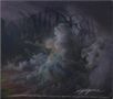 Text „epigone“. Üppige, neblige Wolkenformationen in düsteren Farben, mystische Atmosphäre., CD