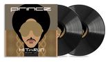 „Prince“, „HITnRUN phase two“. Illustration einer Person mit Afrofrisur und Brille; zwei Schallplatten., 2 LPs