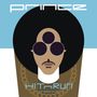 „Prince“, „HITnRUN phase one“. Illustration eines stilisierten Gesichts mit Afro, drei Augen und Kette.