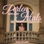 "Perlen um den Hals, Deluxe Edition, Julia Meladin." Eine Frau steht auf einem Balkon eines eleganten Gebäudes., CD