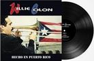 "Willie Colón", "Hecho en Puerto Rico". Ein Mann spielt Posaune, im Hintergrund eine Puerto-Rico-Flagge., LP