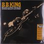 "B.B. King Broadcasting the Blues: Live from Germany and Sweden" in gelber und weißer Schrift, zeigt einen Mann mit Gitarre., 2 LPs