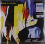 Text: "Blue October", "The Answers". Farbenfrohe abstrakte Malerei in Gelb, Rot, Blau und Schwarz., 2 LPs