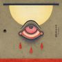 Texte: "year of no light, les mâitres fous". Illustration: Auge mittig, vier rote Tropfen darunter, gelber Halbkreis oben., LP