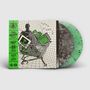 Ein grünes Band links mit Texten wie "TRASH CLASSIC DELUXE EDITION". Zeichnung eines Einkaufswagens mit TV und Figuren., 2 LPs