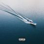„Parental Advisory Explicit Content“-Label. Ein Schnellboot zieht eine weiße Gischt auf blauem Wasser., CD