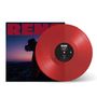 Auf dem Cover steht "RENO". Rote Vinyl-Schallplatte vor einem Hintergrund mit Sonnenuntergang und einer Silhouette mit Hut., LP