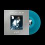 Text: "HALCYON BLUES". Unscharfes Foto einer Person, Mondscheinszene. Vinyl in leuchtendem Blau., LP