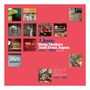 „J Jazz: Deep Modern Jazz From Japan 1970 - 1988 Volume 5“ in Blau und Weiß. Verschiedene Jazz-Nostalgie-Fotos auf rotem Hintergrund.
