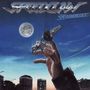 Text: "SPEEDYCLAW" und "STARDUST". Eine Hand hält ein futuristisches Objekt vor einem nächtlichen Himmel mit Mond über einer Stadt., CD