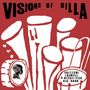 „VISIONS OF DILLA“, weiß-rot, mit abstrakten Instrumenten und Silhouette im Stil eines Gemäldes., LP