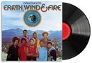"Open Our Eyes" – Earth, Wind & Fire. Acht Personen stehen vor einer Bergkulisse, sie tragen bunte Kleidung.