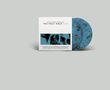 Albumcover mit Text "Manic Street Preachers, The Holy Bible Live". Zwei blau marmorierte Schallplatten., 2 LPs