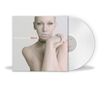 „Annie Lennox Bare“ in weißer Schrift. Eine Frau mit blassem Teint blickt ernst, ihre Hände sind gefaltet. Vinyl sichtbar., LP