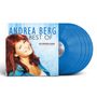 „ANDREA BERG BEST OF, DAS REKORD ALBUM, DAS KANN UNS KEINER NEHMEN“. Frau lächelt; blaue Schallplatte.