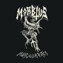 "MORBIUS" und "MALICIOUS INTENT" in verzerrter Schrift, Illustration eines dämonischen Wesens mit Dreizack., MC
