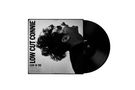 „LOW CUT CONNIE“ und „LIVIN IN THE USA“. Ein Profilfoto eines Mannes mit nach hinten geworfenem Kopf. Schallplatte., LP