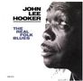 Texte: "JOHN LEE HOOKER", "THE REAL FOLK BLUES". Schwarze Person blickt auf., LP