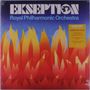 Die Texte "EKSEPTION", "Royal Philharmonic Orchestra" heben sich ab. Darunter Flammen auf blauem Hintergrund., LP