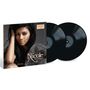 Albumcover: "Nicole Scherzinger – Killer Love". Zwei schwarze Vinyl-Schallplatten. Gesicht einer Frau mit dunklem Haar.