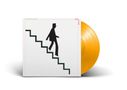 Text: "Linton Kwesi Johnson", "Bass Culture". Illustration: Schwarz-weiße Figur geht eine Treppe hinunter. Goldene Schallplatte.