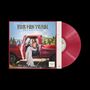Text: „Little Miss Twain“, „Shania Twain“. Eine Frau in einem alten roten Truck vor einer Berglandschaft., LP