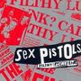 "Sex Pistols" in kontrastreichen Lettern, umgeben von roten Schlagzeilentexten, dominieren das Gesamtbild., 2 LPs