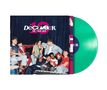 Text: "December 10, On Your Side." Eine Gruppe junger Männer sitzt zusammen, davor ein türkisfarbenes Vinyl., LP