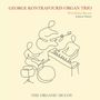 "GEORGE KONTRAFOURIS ORGAN TRIO" im roten Text, stilisierte Illustration eines Trios mit Instrumenten., LP