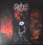 Oben ein unleserliches, brennendes Logo, darunter "Eternal Echo of the Fall". Drei feurige, apokalyptische Szenen., LP