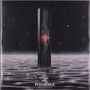 Text unten: "REMINA THE SILVER SEA." Vertikaler Monolith im Meer, rotes Licht in der Mitte, Sterne im Hintergrund. Sci-Fi-Stil., LP