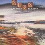 Text: "SUSS" und "Lighting Sunsets". Eine bunte, verschwommene Landschaft mit lebhaften Sonnenuntergangsfarben., LP