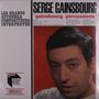 "SERGE GAINSBOURG, gainsbourg percussions." Links: Titel und Songliste in Schwarz und Rot. Rechts: Porträt eines Mannes., LP