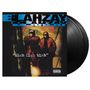 Text: "BLAHZAY BLAH" und "blah blah blah". Cover zeigt zwei Personen in dunkler Kleidung, Vinylplatten sichtbar., 2 LPs