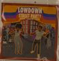 LOWDOWN STREET PARTY, LEONARD "LOWDOWN" BROWN. Zwei Personen tanzen vor einer Party-Kulisse mit buntem Hintergrund., CD