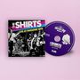 Text: "THE SHIRTS - LIVE AT PARADISE 1979" auf dem Cover. CD mit "Take the Key MUSIC". Schwarz-weißes Bandfoto., CD