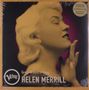 "Great Women of Song", "HELEN MERRILL". Schwarz-weiß Foto einer Frau mit geschlossenen Augen, neben Verve-Logo., LP
