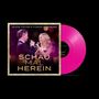 "Schau mal herein". Oben: "Helene Fischer & Florian Silbereisen". Zwei Personen singen, eine Aufnahme in goldener Schrift und pinke Platte., Single 10"