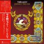 „THIN LIZZY JOHNNY THE FOX“ oben. Ein Stier in einer kreisförmigen Szene, umgeben von kunstvollem goldenen Dekor. Japanischer Text links., CD