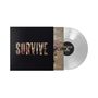 "Survive" auf schwarzem Cover mit Blumen, transparenten Vinyl mit "Lewis Capaldi" und Blumenmotiv auf Innenhülle., Single 12"