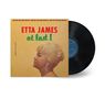 Text: "ETTA JAMES at last!". Profil einer Frau mit kurzen blonden Haaren und einem auffälligen Ohrring., LP