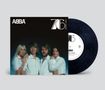 "ABBA", "76", "DANCING QUEEN" sind zu sehen. Ein Cover zeigt vier Personen in weißer Kleidung, daneben eine Schallplatte., Single 10"