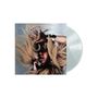 Kein Text vorhanden. Ein Albumcover zeigt eine Person mit langem blonden Haar, eine Hand am Gesicht. Die Schallplatte ist transparent., LP