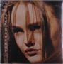 Text: "vanessa Paradis" vertikal. Nahaufnahme einer Frau mit langen braunen Haaren, die ins Gesicht fallen., LP