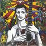 "Jorge Ben" in großen Buchstaben unten. Schwarz-weiße Figur mit Gitarre in der Mitte, bunte Natur- und Fantasieelemente., LP