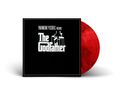 "The Godfather" oben, stilisierte Hand mit Marionettenschnüren; schwarzes Cover, rote Vinyl-Schallplatte., LP
