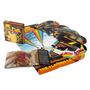 "The Flaming Lips" und "Yoshimi Battles the Pink Robots" erscheinen deutlich. CDs, Cover und farbenfrohe Illustrationen sind zu sehen.
