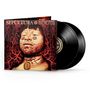 "SEPULTURA ROOTS." Eine Illustration zeigt ein Gesicht mit traditionellen Mustern und roten, verwobenen Zweigen. Zwei Schallplatten., 2 LPs