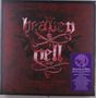 "heaven & hell", "BREAKING OUT OF HEAVEN". Dunkler Hintergrund mit künstlerischem Schriftzug und lila Infofeld rechts., 7 LPs
