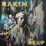 "RAKIM" und "THE RE-UP" in goldener Schrift. Ein abstraktes Gemälde zeigt eine Person mit bunten, gesprenkelten Farben., CD